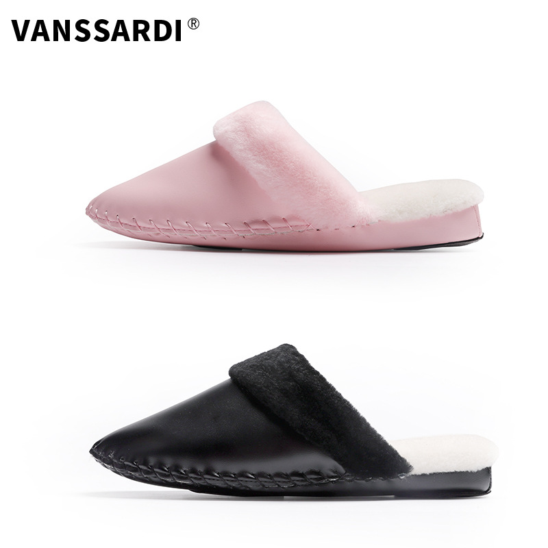 可加工定制春秋包头情侣款皮质室内居家防滑透气地板拖鞋男女