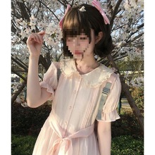 东京岁时记原创泡泡袖粉色公主裙甜美夏季连衣裙可爱显瘦少女风