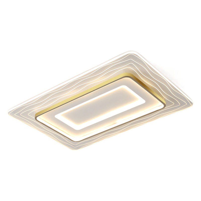 Patrón de onda lámpara de techo rectangular lámpara de la sala de estar lámpara del dormitorio lámpara de la cocina sala de iluminación soporte de control de voz