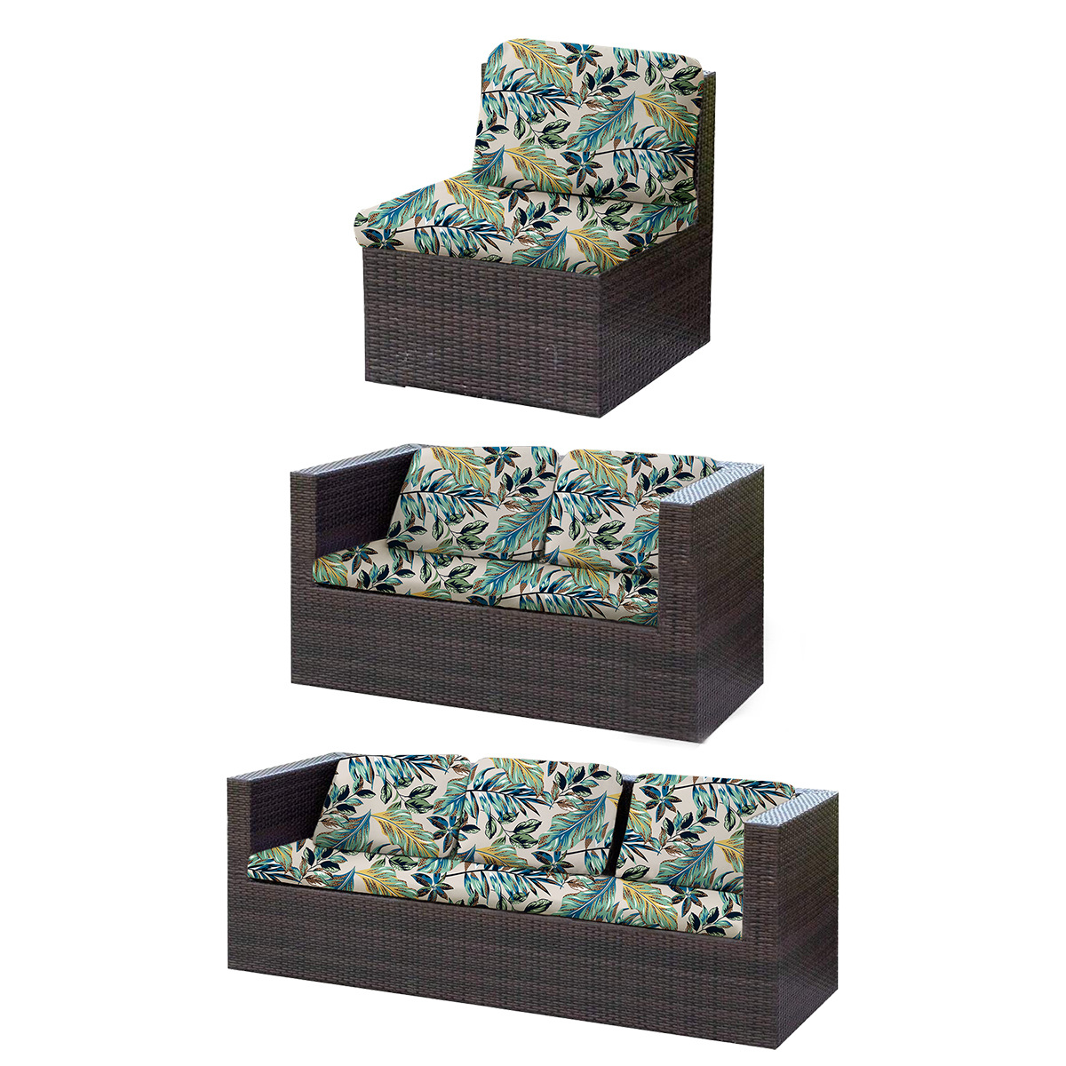 Cojín de sofá con estampado de hojas de selva tropical elástico transfronterizo