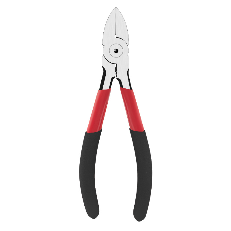 Alicates de boquilla genuinos Alicates diagonales de alta dureza de 6 pulgadas Alicates de corte de alambre de electricista Alicates de deflexión de punta oblicua de acero al cromo vanadio de grado industrial