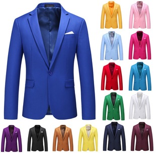 2025 Spring and Autumn New Men's Fashion Suit Cross-Border Foreign Trade Large Size Solid Color Casual Tops Suit Men's Top
