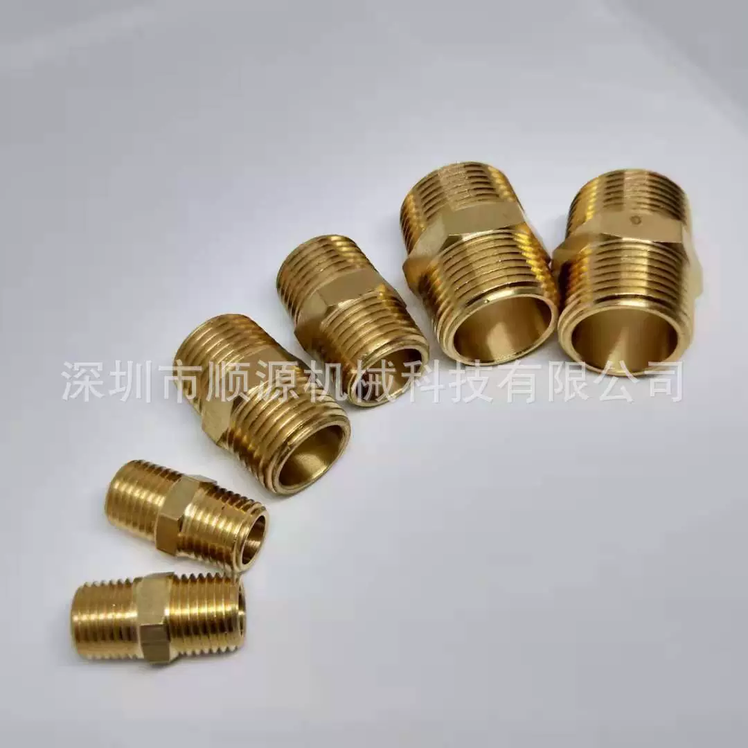 Латунный шестигранный внешний провод Прямое утолщение под высоким давлением Двойная головка Внешняя резьба Переходная головка к проводу 2 точки 4 точки