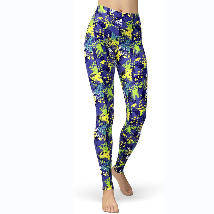 Abbigliamento da donna multicolore stampato slim fit fianchi sollevamento snellente grandi dimensioni corsa yoga fitness leggings_voghion.com