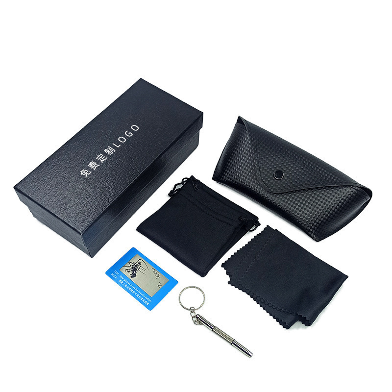 Glasses Case, Leather Case, Glasses Cloth, Glasses Bag, Polarized Card, Paper Box, Eva Box, Cross-Border, Wholesale