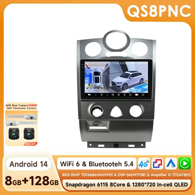 DVD Navigation | Lower Center Console Android - support-360-with-camera-8128g-wifi4g-version-6115-carplay-eight-core-9inch-suitable-for-megane-2nd-generation-bottoms-9inch-frame-set