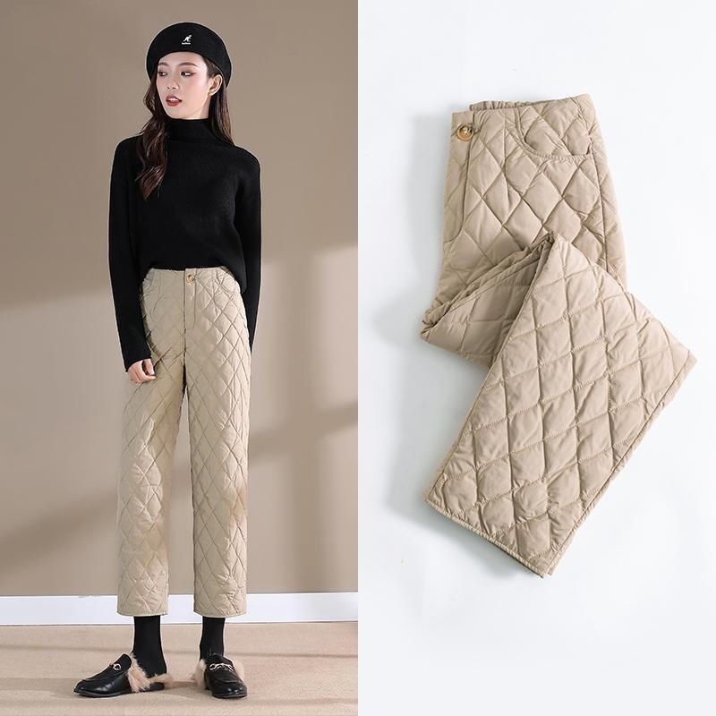 Special Sale Light Down Pants Women's Outer Wear 2024 Autumn and Winter New Thickened High Waist Warm Slimming Fashionable Straight Pants
