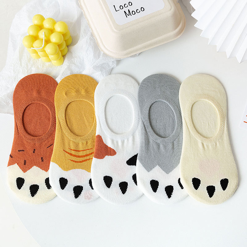 2021 Spring and summer new pattern Socks Catlike Boat socks cotton material silica gel Invisible socks lovely the republic of korea Socks Foot sleeve