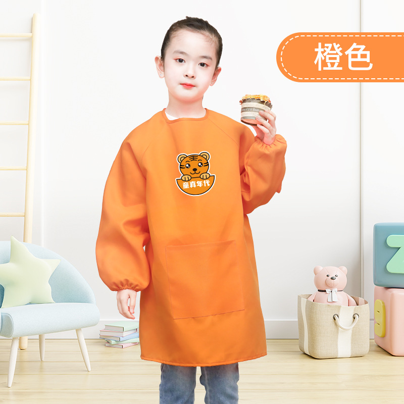 Ropa de dibujo para niños, transpirable e impermeable, de manga larga, niños de mediana edad, anti-vestir, delantal de pintura de jardín de infantes, logotipo personalizado