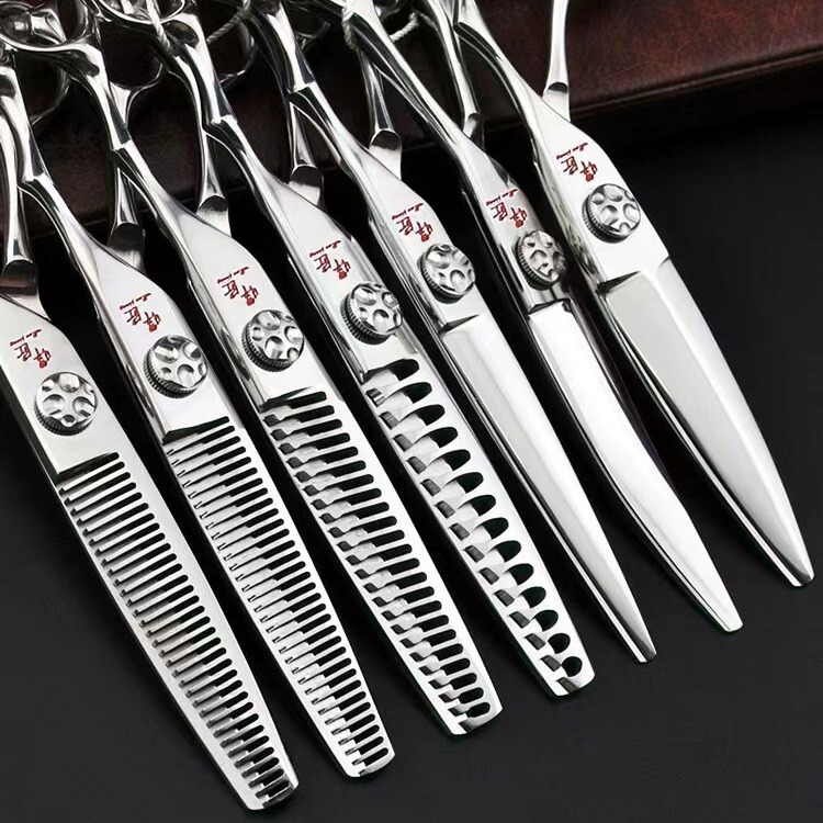 Professional haircut scissors hairdresser hairdressing scissors flat cut tooth scissors suit haircut curved cut fish bone willow fish scissors Professional haircut scissors hairdresser hairdressing scissors flat cut tooth scissors suit haircut curved cut fish bone willow fish scissors