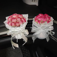 车载香薰出风口香水永生玫瑰干花束汽车装饰品摆件生日礼物伴手礼