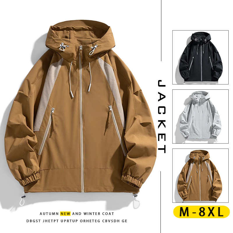 Veste de sport de plein air ample à capuche pour hommes, nouvelle collection automne et hiver 2024_voghion.com