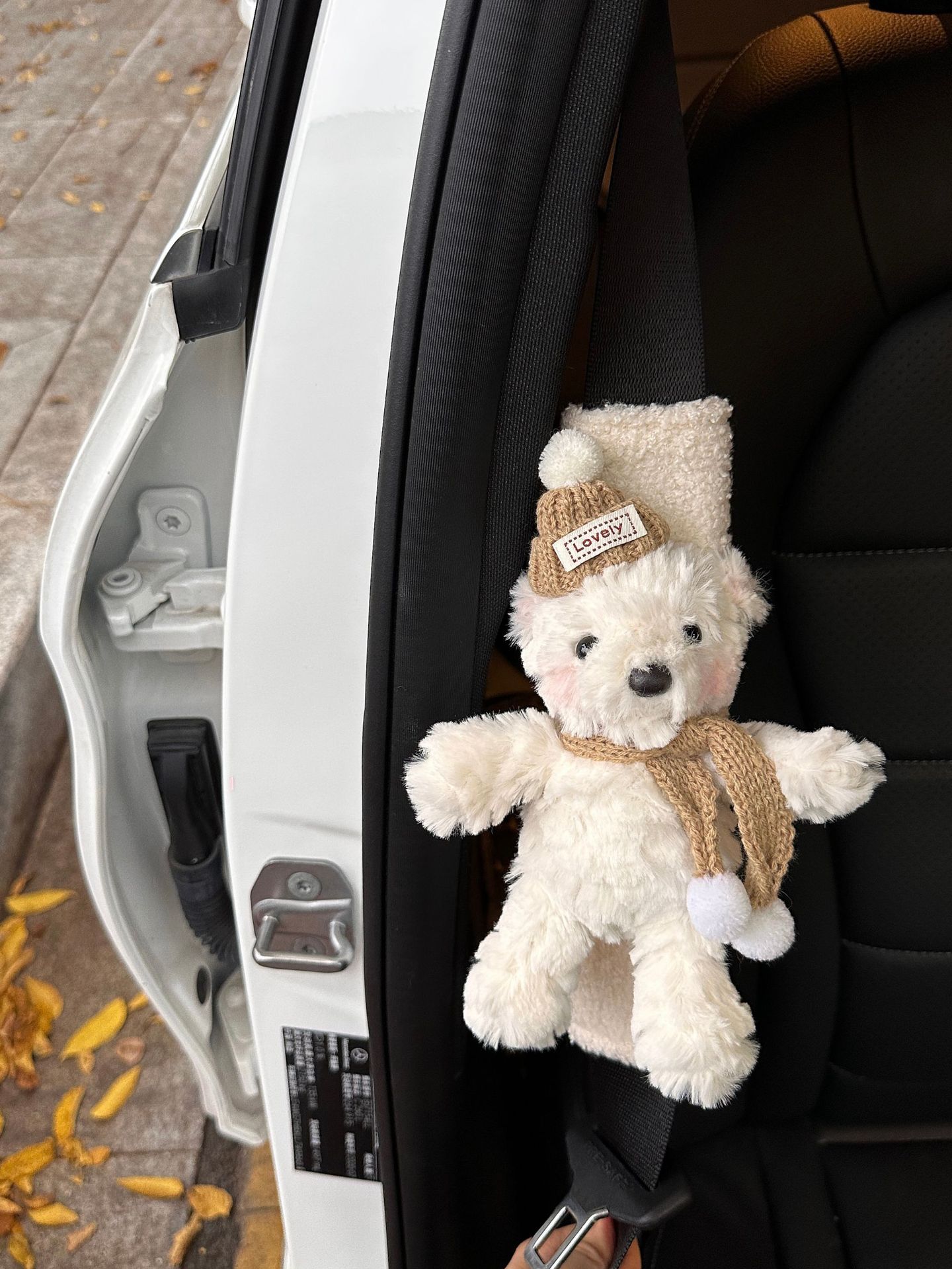 Rabbit car seat belt shoulder pad anti-collar protective cover car ornaments cute plush girl car interior