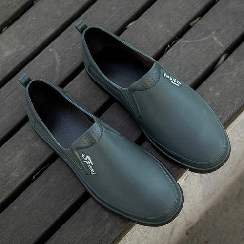 Men's Sliding Rain Shoes Waterproof Soft Soles with Fleece Rubber Shoes for Worksite Kitchen Work Boots Durable Women's Water Shoes Lightweight Sliding