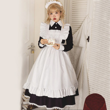 传统英国管家女佣长裙餐厅咖啡厅工作服动漫黑白女仆装cosplay服