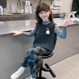 女童秋季套装2025新款儿童春秋款洋气时髦休闲三件套秋装女孩衣服