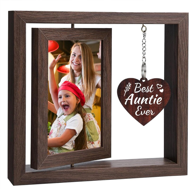 Pet Memorial Photo Frame Rotatable 4X6 Photo Wooden Photo Frame Dog Cat Gift Memorial Photo Frame