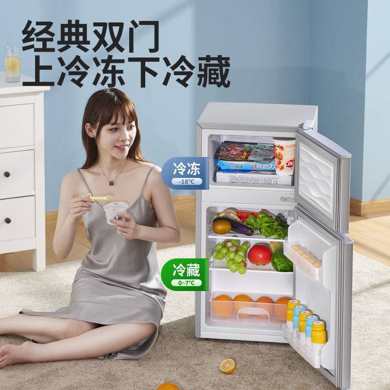 No Frost Double Door Refrigerator Refrigeration and Freezing Small Household Dormitory First-Class Energy Saving Two People