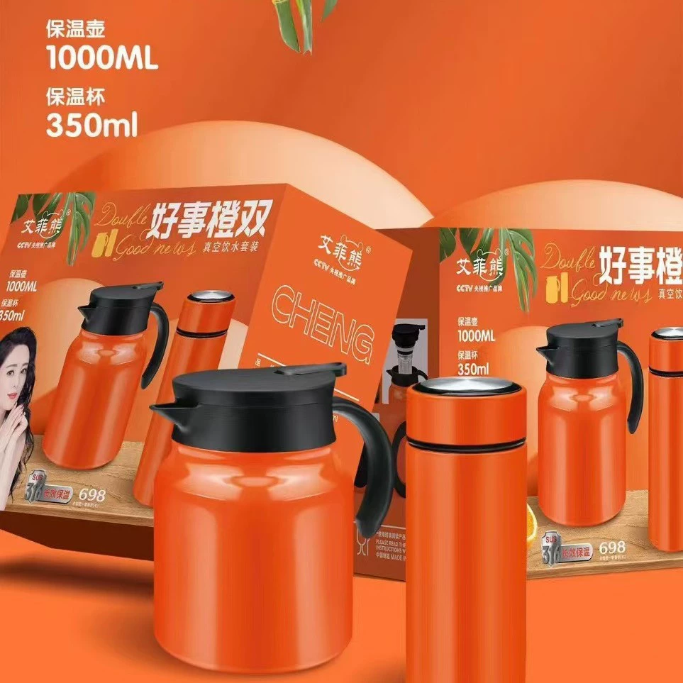 Vacuum thermos, set, high quality capacious teapot, Birthday gift