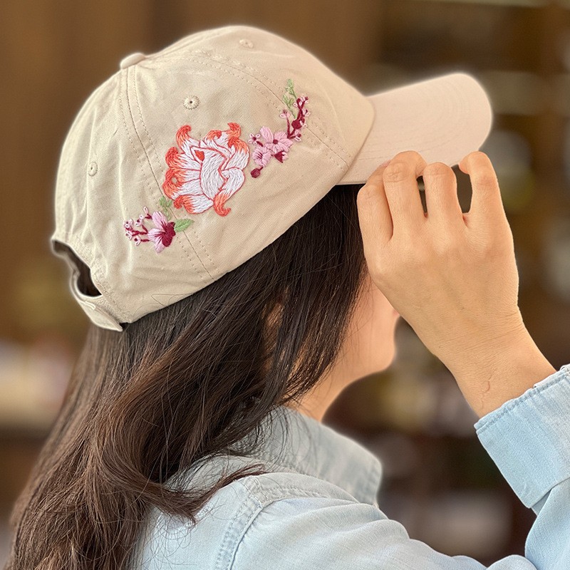 Hecho a mano sombrero hombres y mujeres bordado DIY producción material paquete Lu bordado regalo creativo para novio sol sombrero