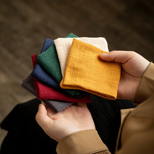 Japanese-style Thickened Double-layer Solid Color Cotton and Linen Absorbent Tea Towel Tea Ceremony Rag Kung Fu Tea Set with Tea Table Towel