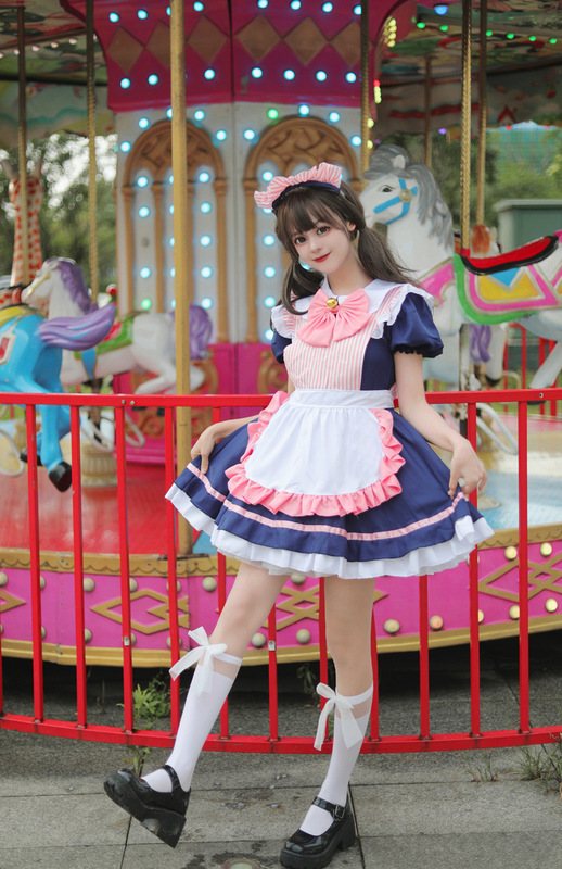カフェメイド衣装コスプレプリンセスドレス小さなドレス女性ドレスコスプレパーティー制服プラスサイズ|undefined