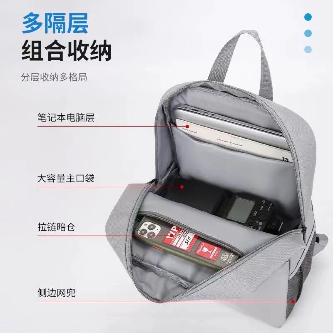 (2개) 다기능 배낭 카메라 가방 SLR 배낭 전문 야외 사진 가방 남성과 여성을위한 마이크로 단일 카메라 가방 더블 레이어