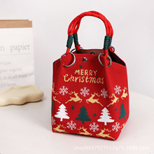 2025跨境爆款圣诞编织环扣包针织包立体磁扣手提包手拎手拿包编织