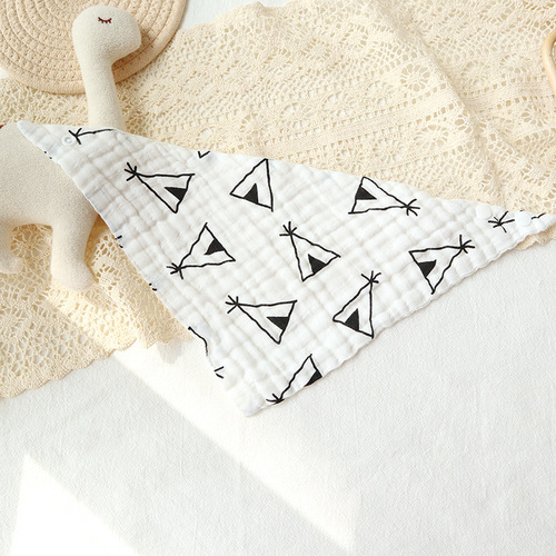 Factory direct supply of maternal and infant supplies gauze saliva towel bib newborn triangle towel baby bib children's meal pocket