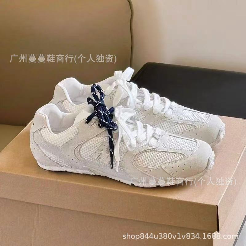 阿miu真皮复古银色530联名款德训鞋女25款运动阿甘鞋情侣款休闲鞋|undefined