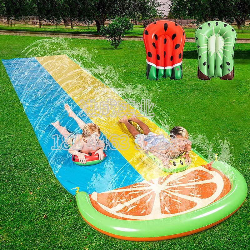 Pvc Water Spray Slide Kidsren's Double Lemon Water Slide Summer Outdoor Water Toy Lawn Water Spray Slide