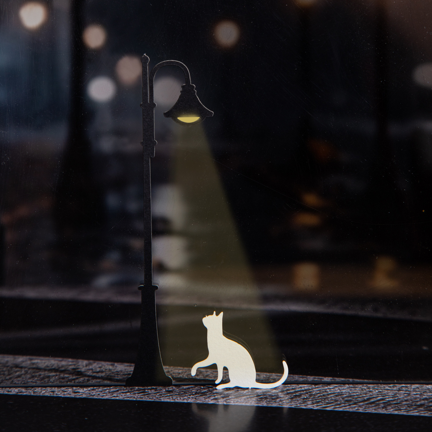 Un día hermoso, tema de farola, material hueco, serie de farola, libro de mano de doble material, papel de material de paisajismo de bricolaje