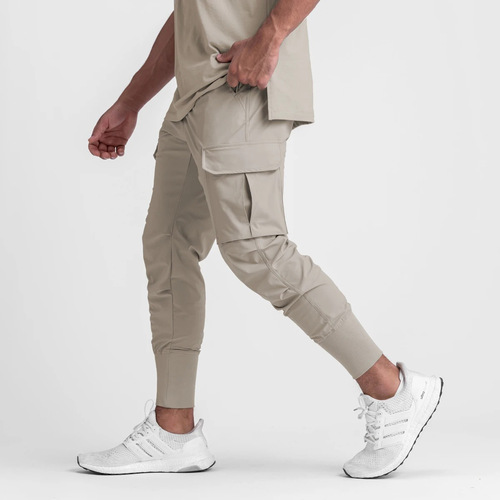 Crazy muscular men's sports and leisure trousers fitness elastic woven running training leg drawstring sweatpants cross-border