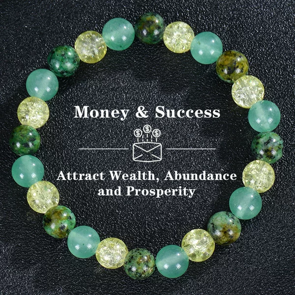 TEMU Cross Border African Turquoise Green Dongling Bracelet Handmade Beaded Stamstring Bracelet Money Success