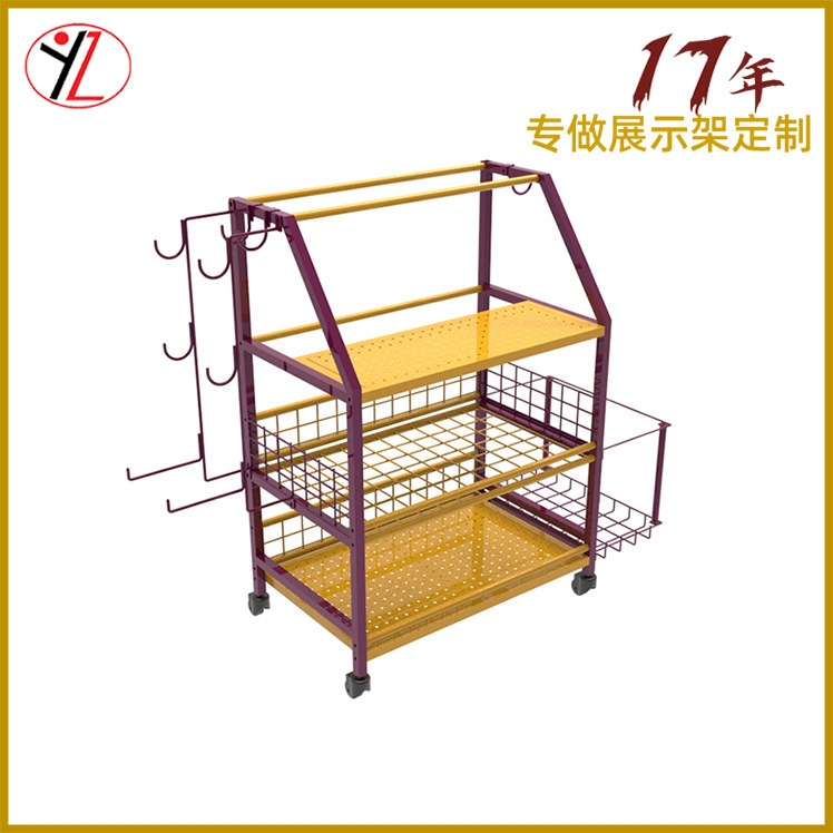 Multifunctional Yoga Mat Display Rack Sporting Goods Metal Storage Rack School Fitness Club Ball Bag Storage Exhibition