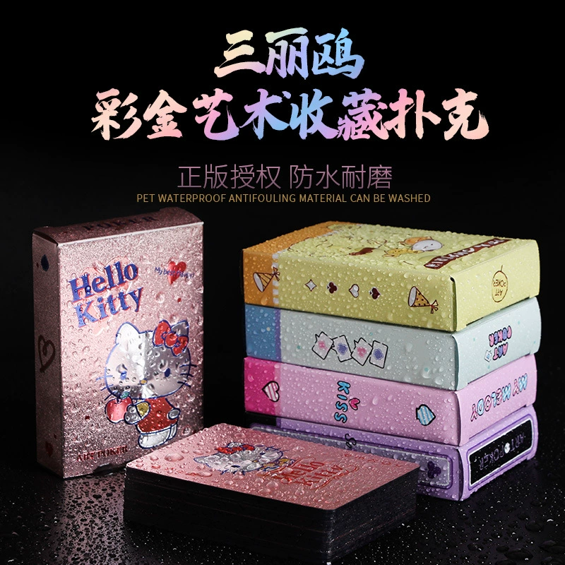 Hello Kitty, детская карточная игра, водонепроницаемые прочные игральные карты PVC