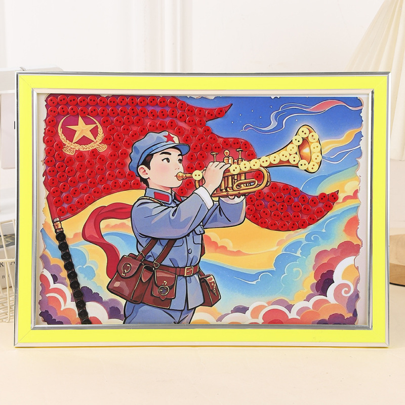建国記念日 diy 材料パッケージ子供の手作りボタン絵画愛国愛パーティー赤いテーマイベントペースト絵画|undefined