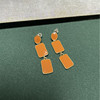 Orange earrings, retro universal silver needle, simple and elegant design