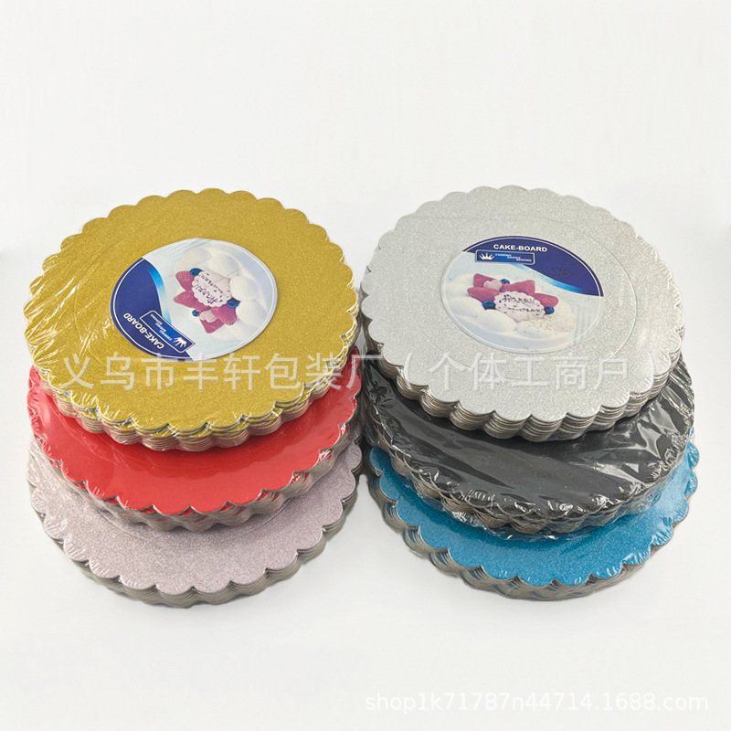 Fabricante al por mayor base de pastel de cebolla dorada cartón de color almohadilla de pastel redondo base de pastel de cumpleaños embalaje horneado