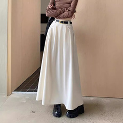 白いスーツの半身のスカートの女性学院の風は腰が高くて痩せています。