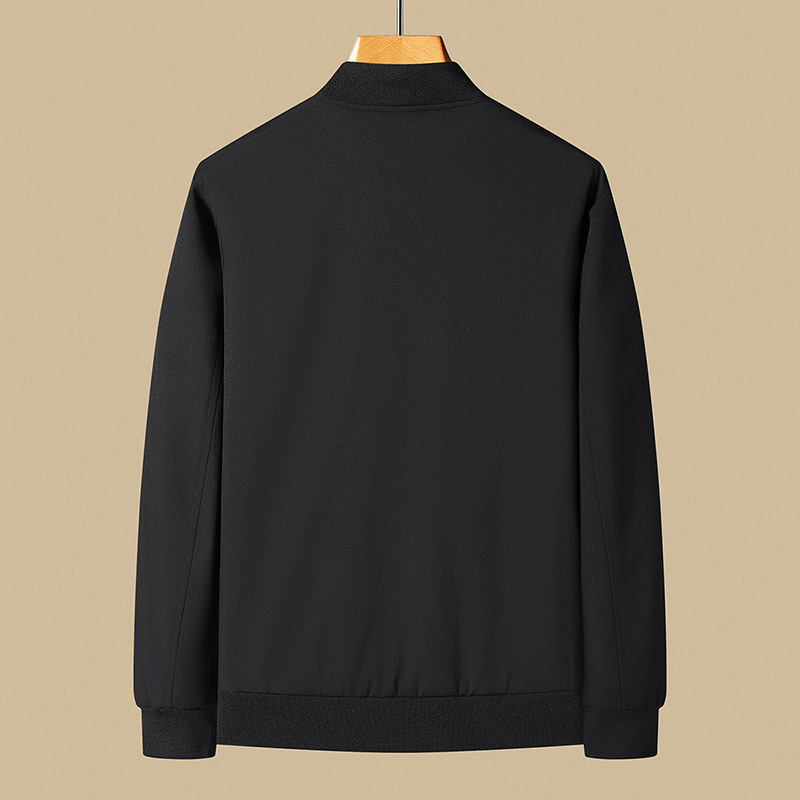 Primavera y otoño a prueba de viento, impermeable y resistente al desgaste, ocio simple, ropa de otoño para hombres, chaqueta de cuello vertical, chaqueta de vuelo de marca de moda