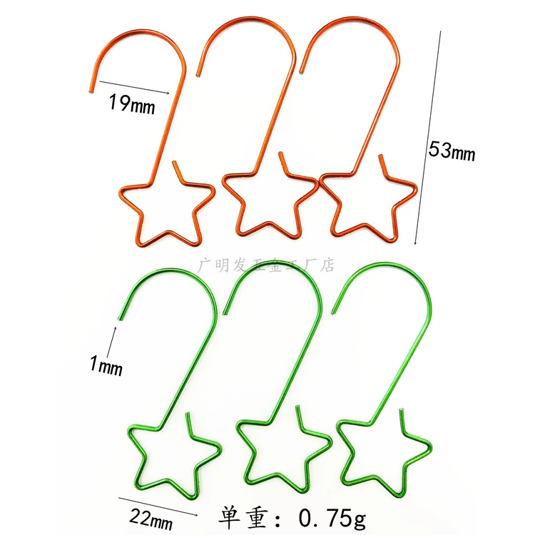 Европа и США Новый рождественский крючок Рождественский шар S крючок подвесной крючок пятиконечная звезда золото и серебро красный зеленый крючок 20 упаковка