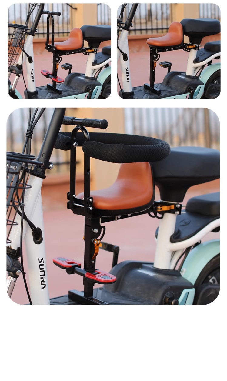Battery car front child seat kids baby electric scooter seat front foldable quick release