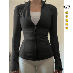 I 51649 Solid Hooded Zip Yoga Top �Bñ����٤��