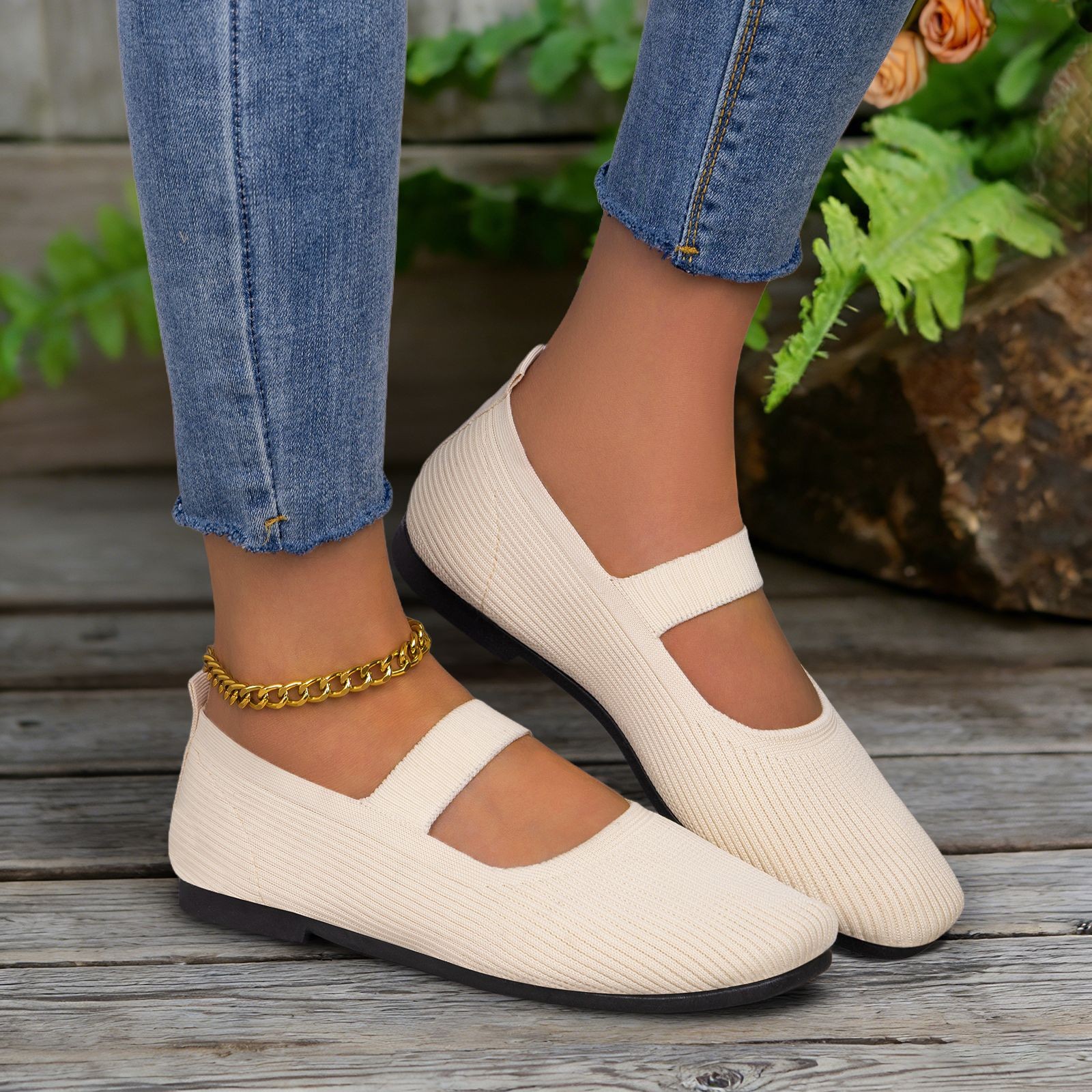Zapatos de mujer transfronterizos TEMU primavera transpirables zapatos casuales de moda universal zapatos de moda con suela suave no cansado zapatos planos para mujeres