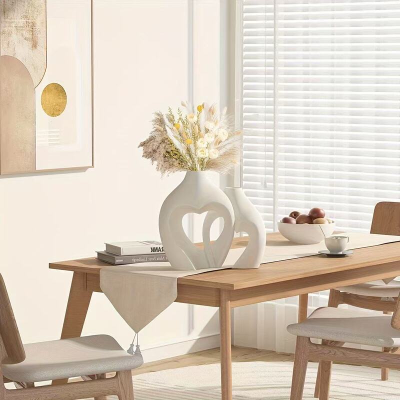 European-Style Irregular-Shaped Vase Set, Creative White Minimalist Home Desktop Decoration, Nordic Christmas
