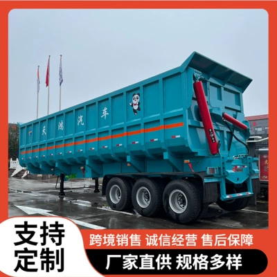 Factory Production Cross-Border Sales of Heavy-Duty Rollover Dump Trucks 3-Wheelbase Semi-Trailers for Transporting Sand, Gravel, and Coal Trailers