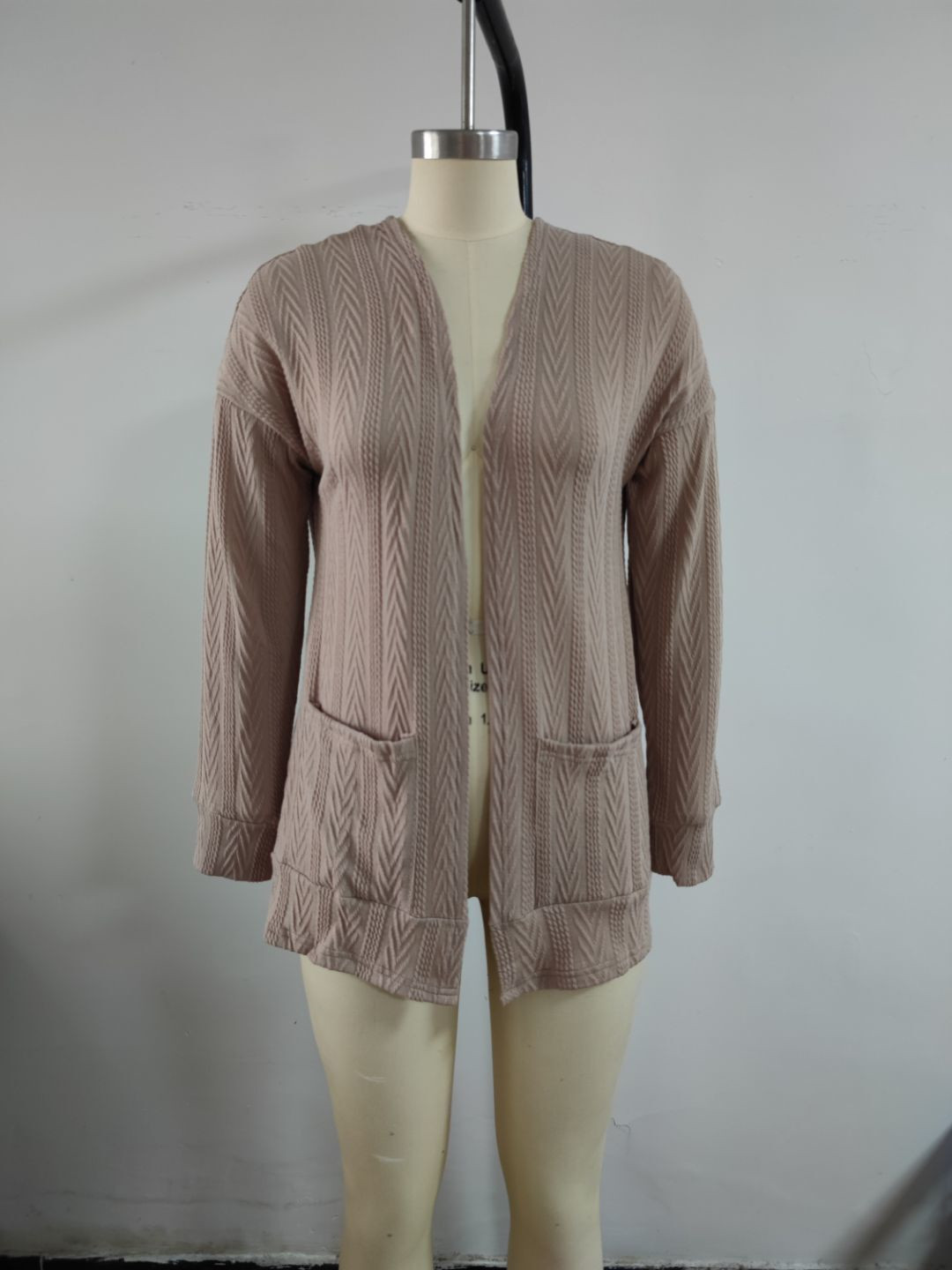 Casual Solid Color Cotton V Neck Long Sleeve Regular Sleeve Patchwork Cardigan display picture 5