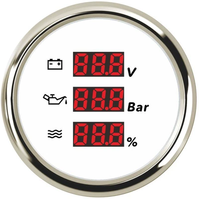 Pressure, Voltage, Sewage, and Clean Water, automobile instrument - silver-edge-white-background-voltage-oil-pressure-clean-water
