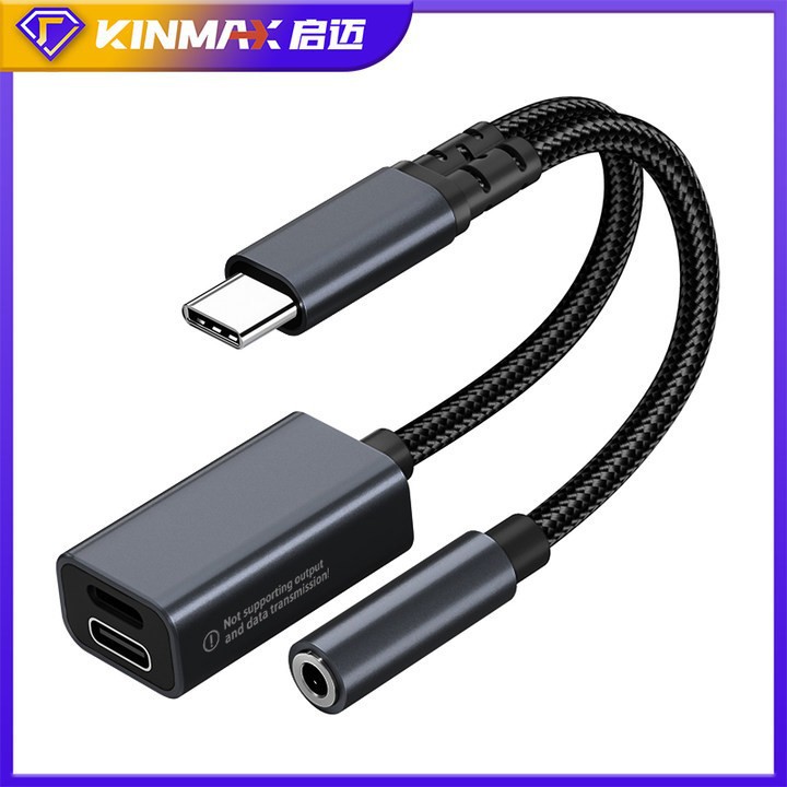 Adaptador Typec dos en uno, adaptador de auriculares otg, carga rápida, adaptador de audio para teléfono móvil, chip CX31993